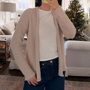 Velvet Beige Cardigan Sweater